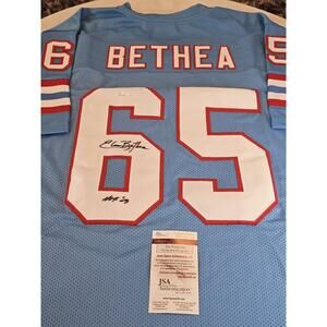 Elvin Bethea Autographed/Signed Jersey JSA COA Blue Custom Jersey